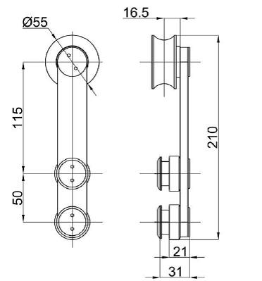 О-810 А SSS Каретка плоская без зенковки