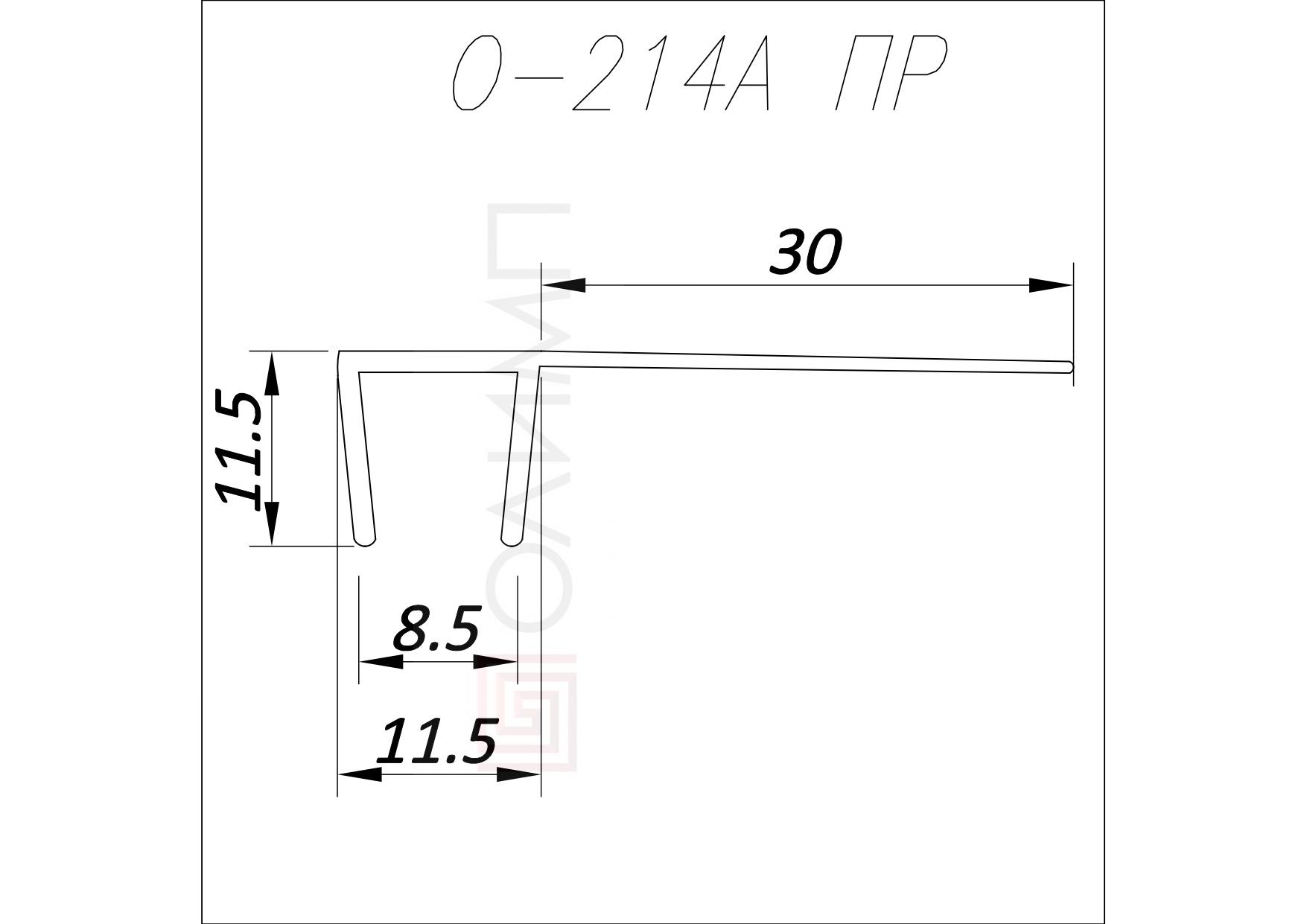 О-214А-ПР 8 mm L=2200mm Профиль ПРЕМИУМ ус-30мм