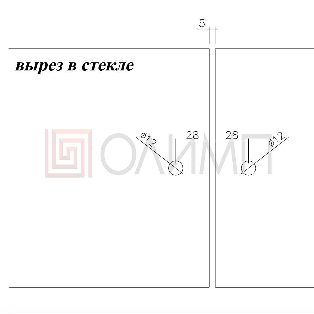 O-350 Петля стекло-стекло квадратная