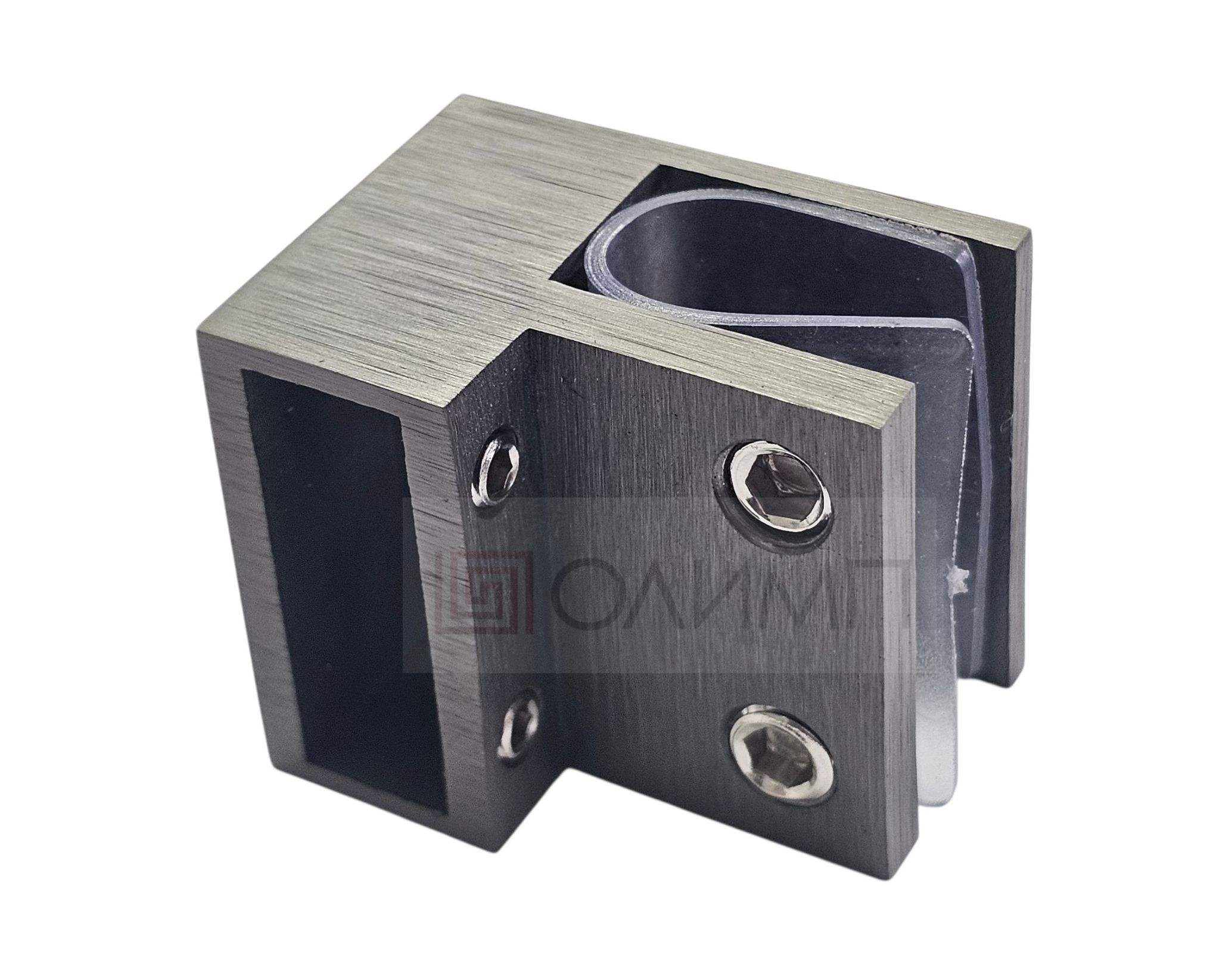 О-014 Gun Metal SUS 304 Крепление трека 30х10 mm к стеклу торцевое 