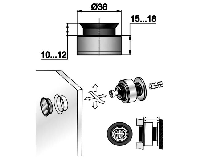 О-4 SSS Точечное крепление регулируемое 14-18mm