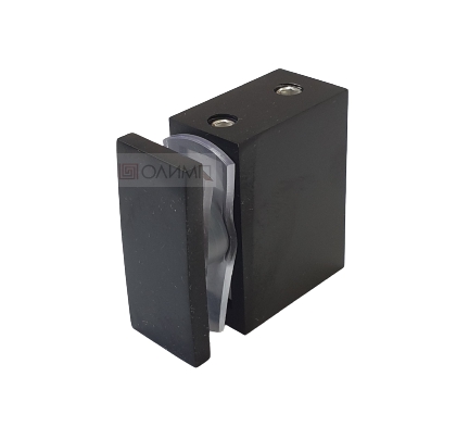 О-013 Black SUS 304 Крепление трека 30х10 mm к стеклу торцевое перпендикулярное