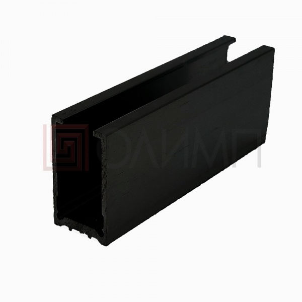 O-100 Black L=2200mm Профиль зажимной для стекла 8мм L=3000мм Black алюминий 