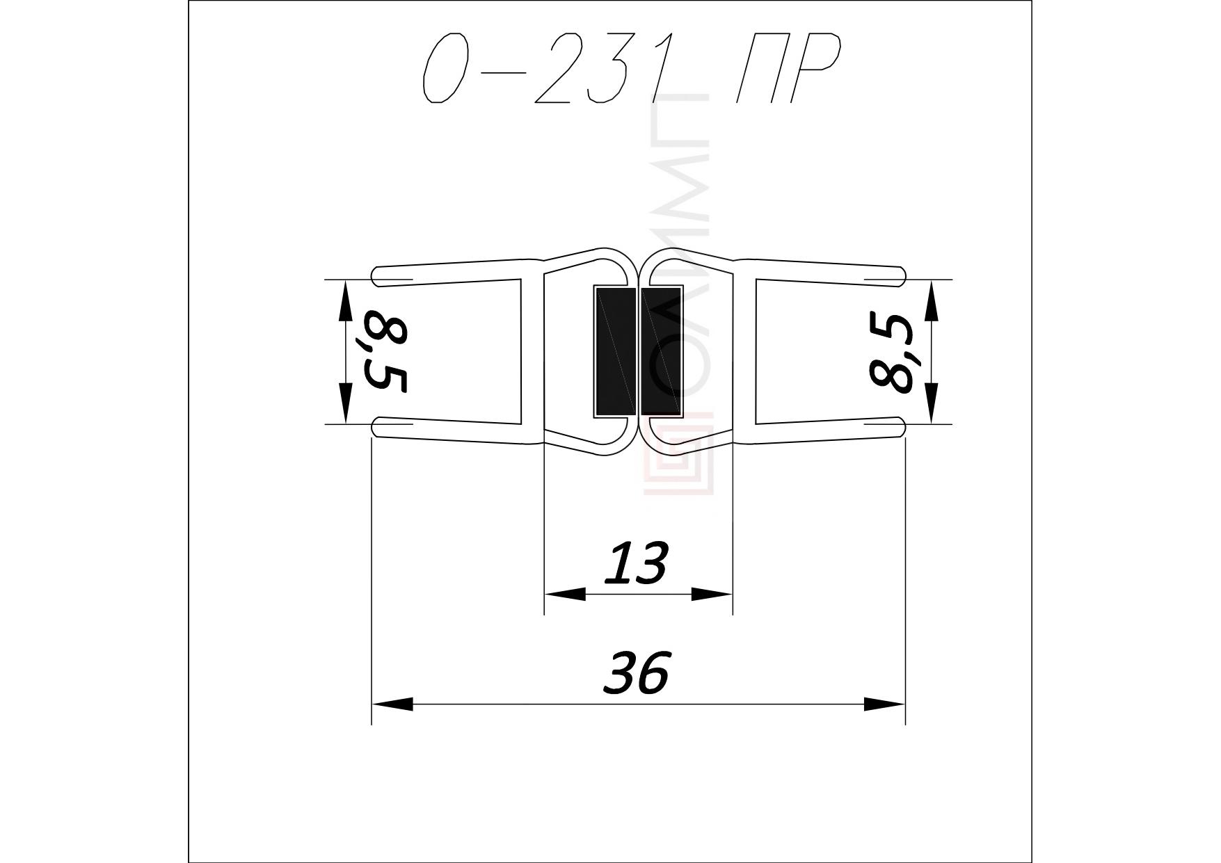 О-231ПР 8 mm L=2200mm Профиль магнитный ПРЕМИУМ