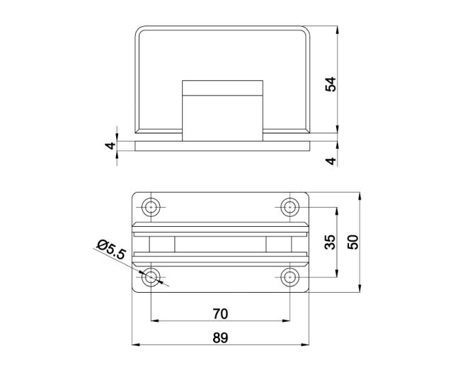 O-301 PC Петля стена - стекло двустороннее крепление
