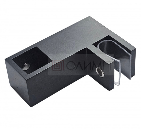 О-1514C Black Крепление трека к стеклу горизонтальное проходное 15х15 mm 